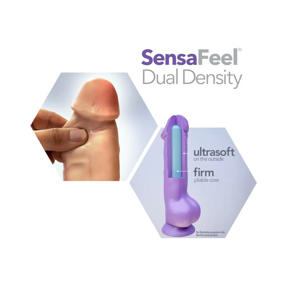 Au Naturel 11 in. Magnum Vibrating Dong Dual Density Dildo Beige thumbnail