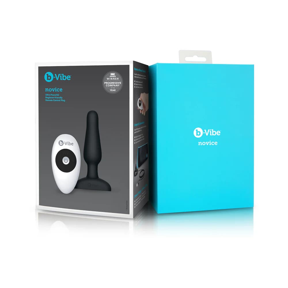 b-Vibe Novice Rechargeable Remote-Controlled Vibrating Silicone Anal Plug Black thumbnail