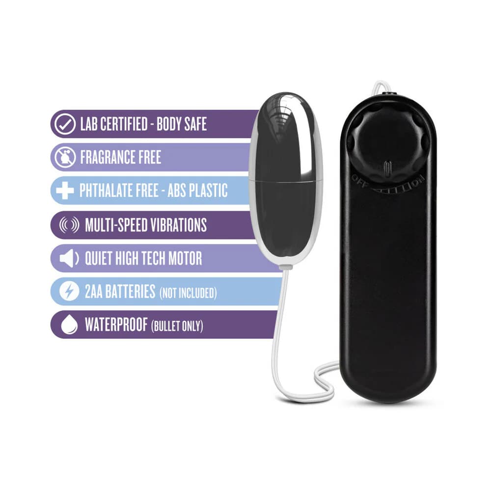 B Yours Silver Power Bullet Remote-Controlled Egg Vibrator Black thumbnail