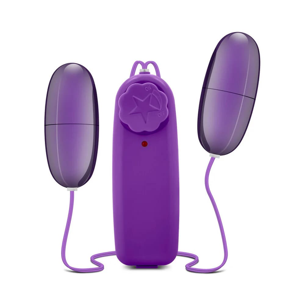 B Yours Double Pop Eggs Remote-Controlled Dual Bullet Vibrator Plum thumbnail