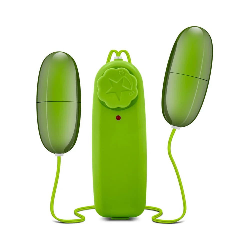 B Yours Double Pop Eggs Remote-Controlled Dual Bullet Vibrator Lime thumbnail