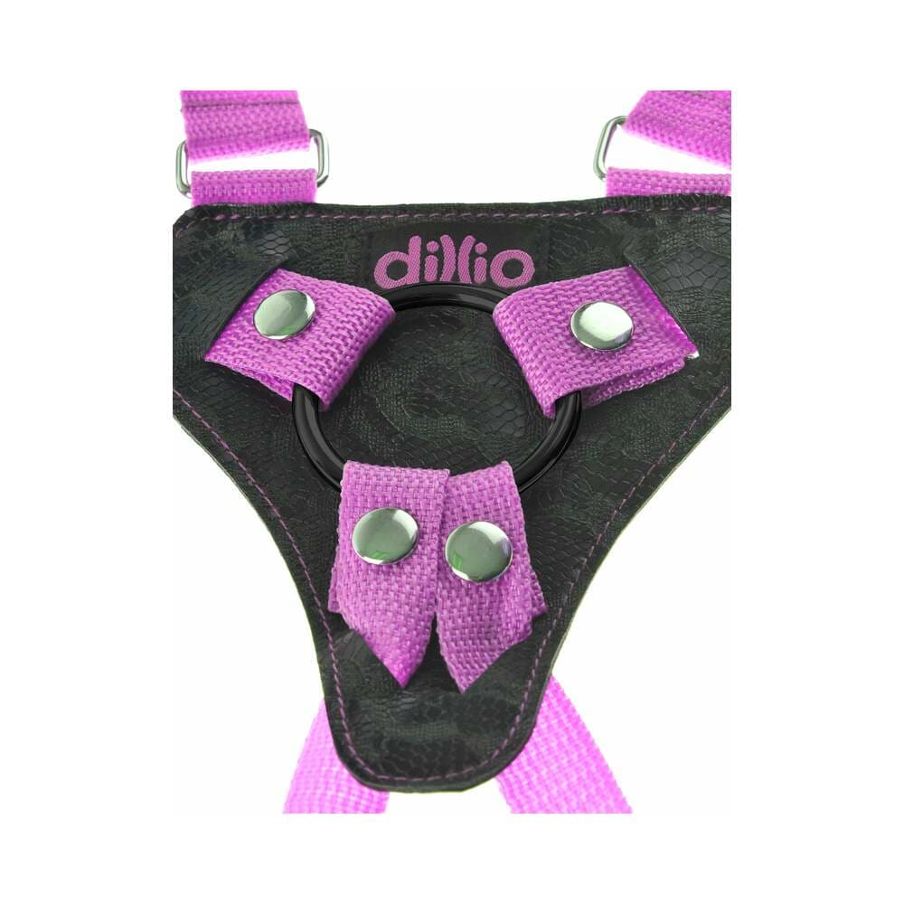 Dillio Adjustable 7 in. Strap-On Suspender Harness Set Pink thumbnail