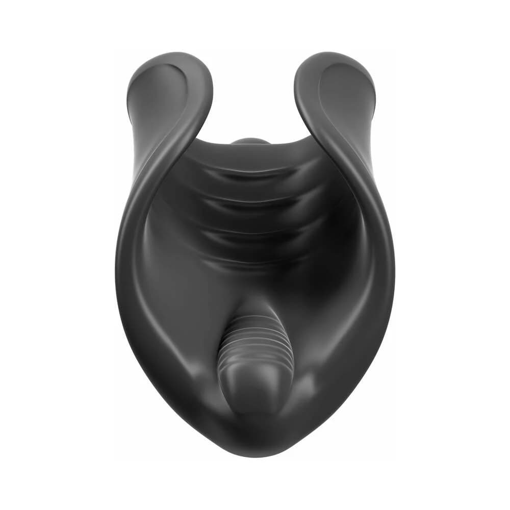 PDX Elite Vibrating Silicone Stimulator Stroker Black thumbnail
