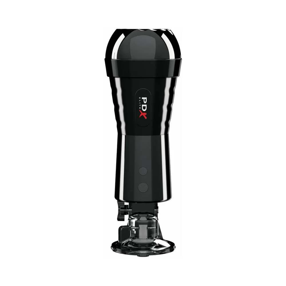PDX Elite Cock Compressor Rechargeable Vibrating Stroker With Hands-Free Suction Cup Beige/Black thumbnail