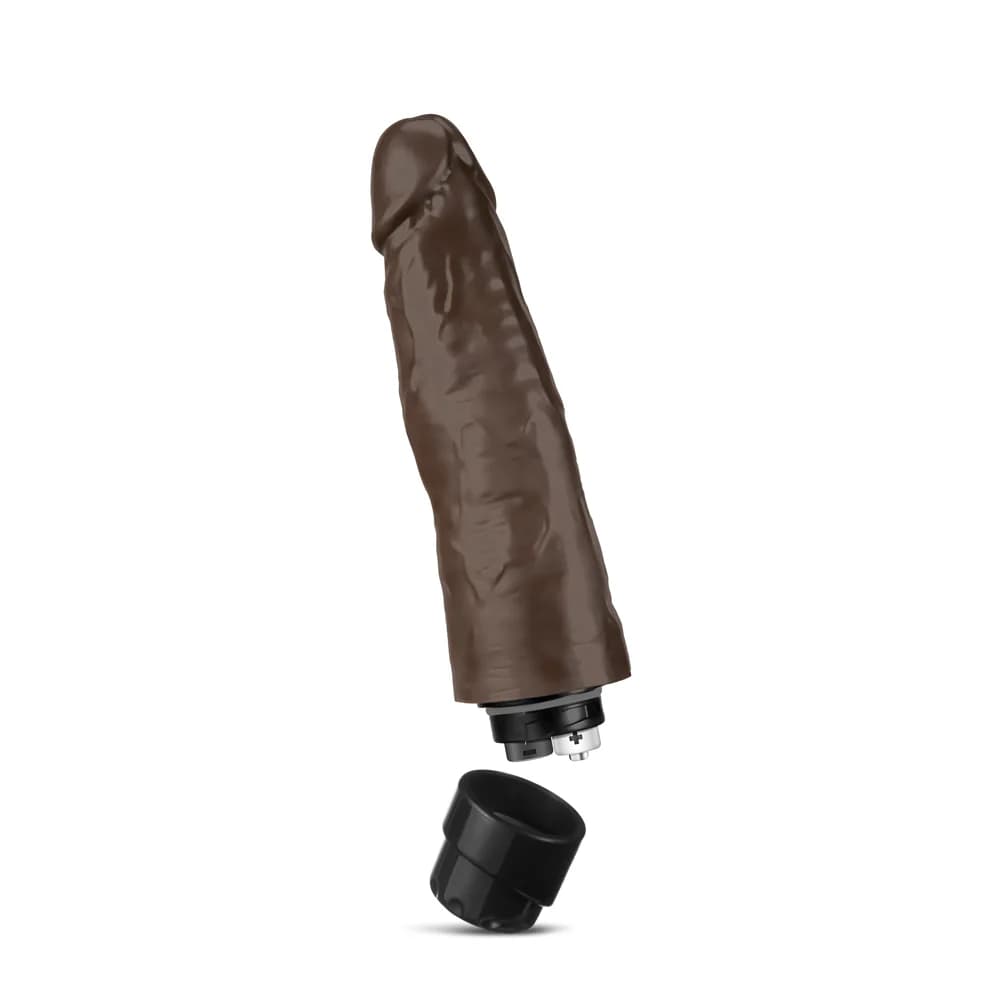 Dr. Skin Cock Vibe 14 Realistic 8 in. Vibrating Dildo Brown thumbnail
