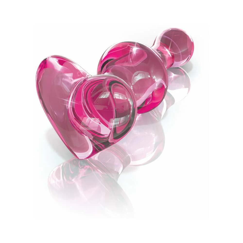 Icicles No. 75 Beaded Glass Massager With Heart-Shaped Base Pink thumbnail