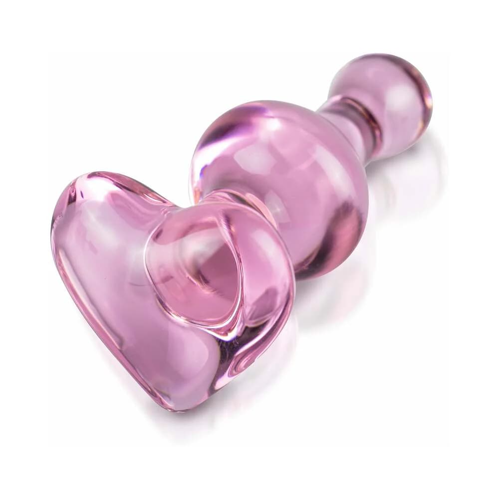 Icicles No. 75 Beaded Glass Massager With Heart-Shaped Base Pink thumbnail