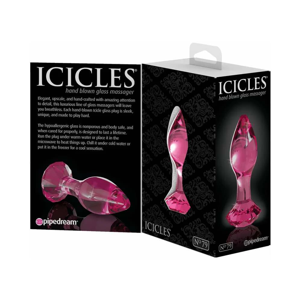 Icicles No. 79 Glass Anal Plug With Faceted Base Pink thumbnail