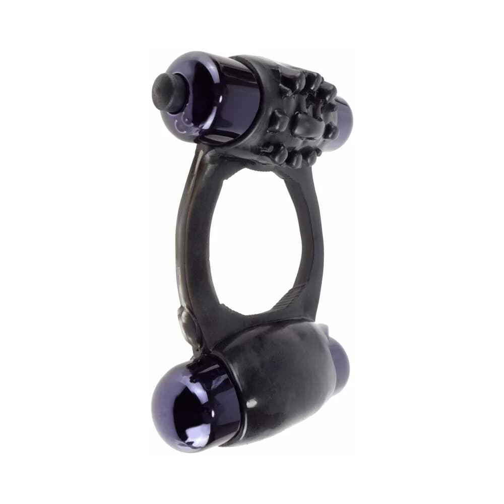 Fantasy C-Ringz Duo-Vibrating Super Ring With Dual Bullets Black thumbnail