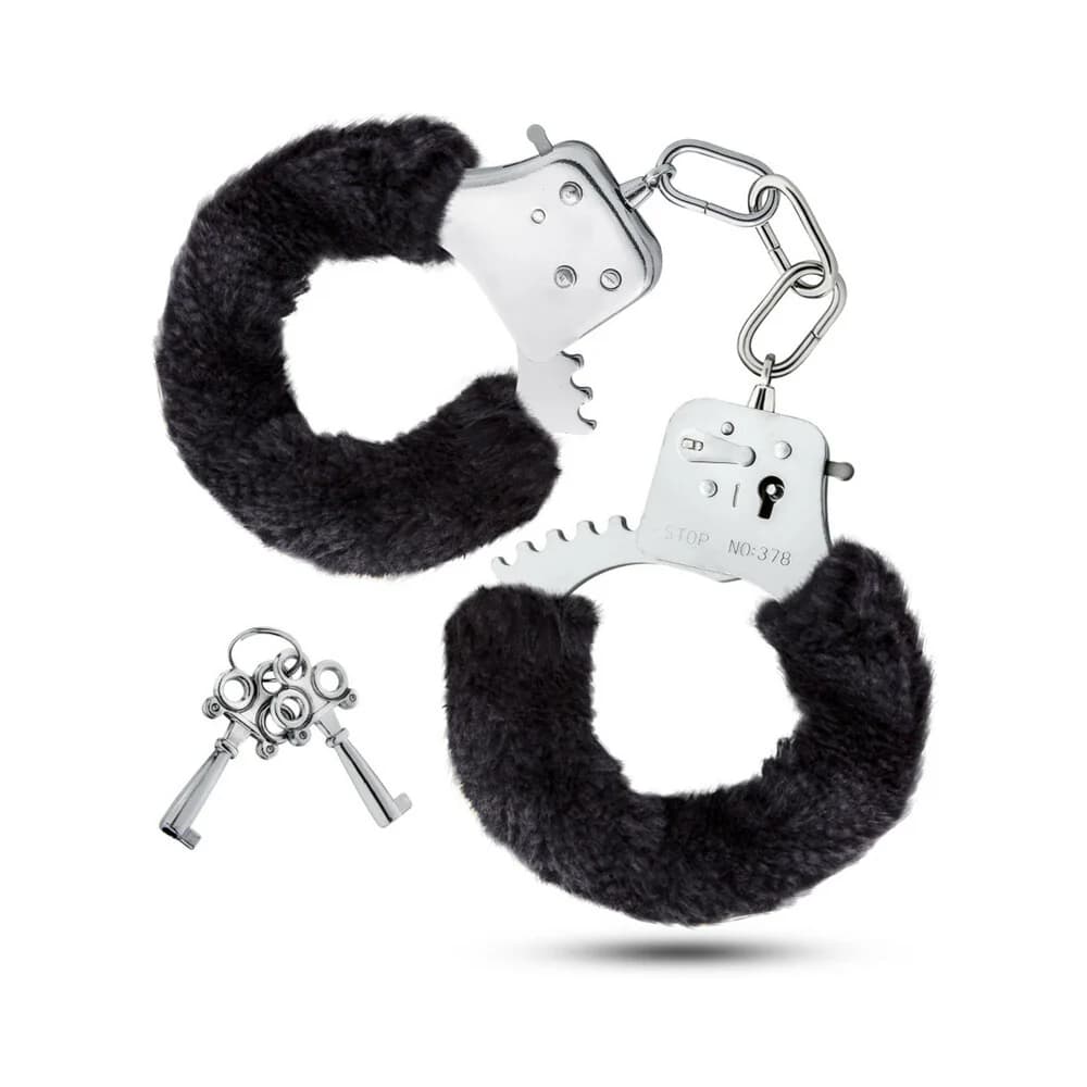 Temptasia Adjustable Faux Fur Cuffs Black thumbnail
