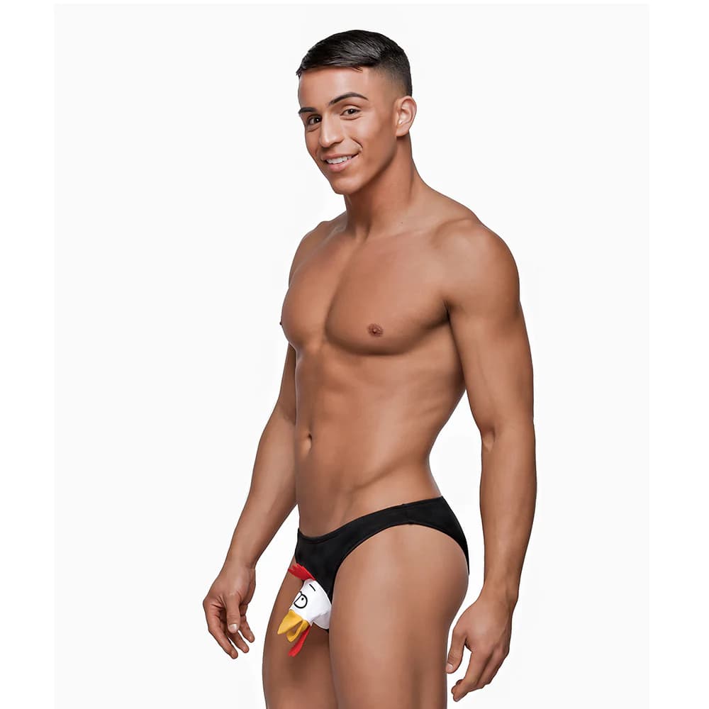 Male Power Novelty Choke The Chicken Bikini Underwear Black O/S thumbnail