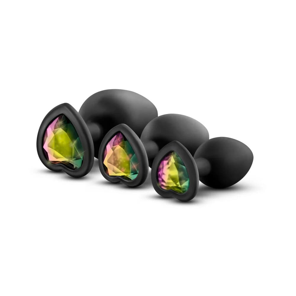 Luxe 3-Piece Bling Plug Training Kit with Rainbow Gem Base Black thumbnail