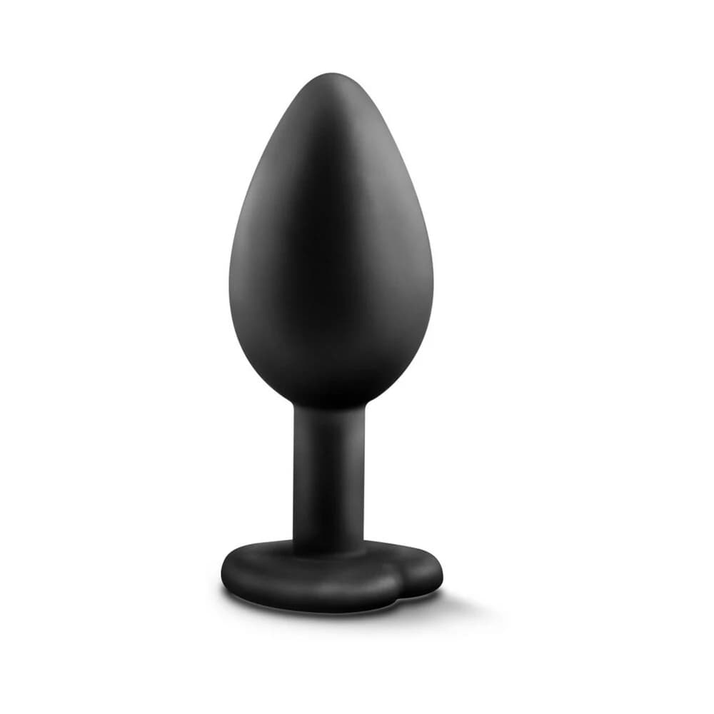 Temptasia Bling Anal Plug with Heart-Shaped Gem Base Small Black thumbnail
