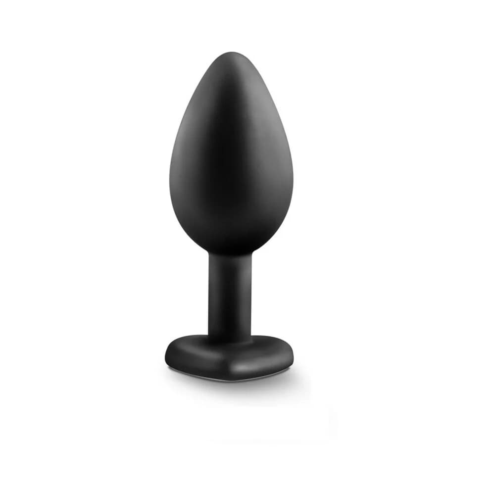 Temptasia Bling Anal Plug with Heart-Shaped Gem Base Small Black thumbnail