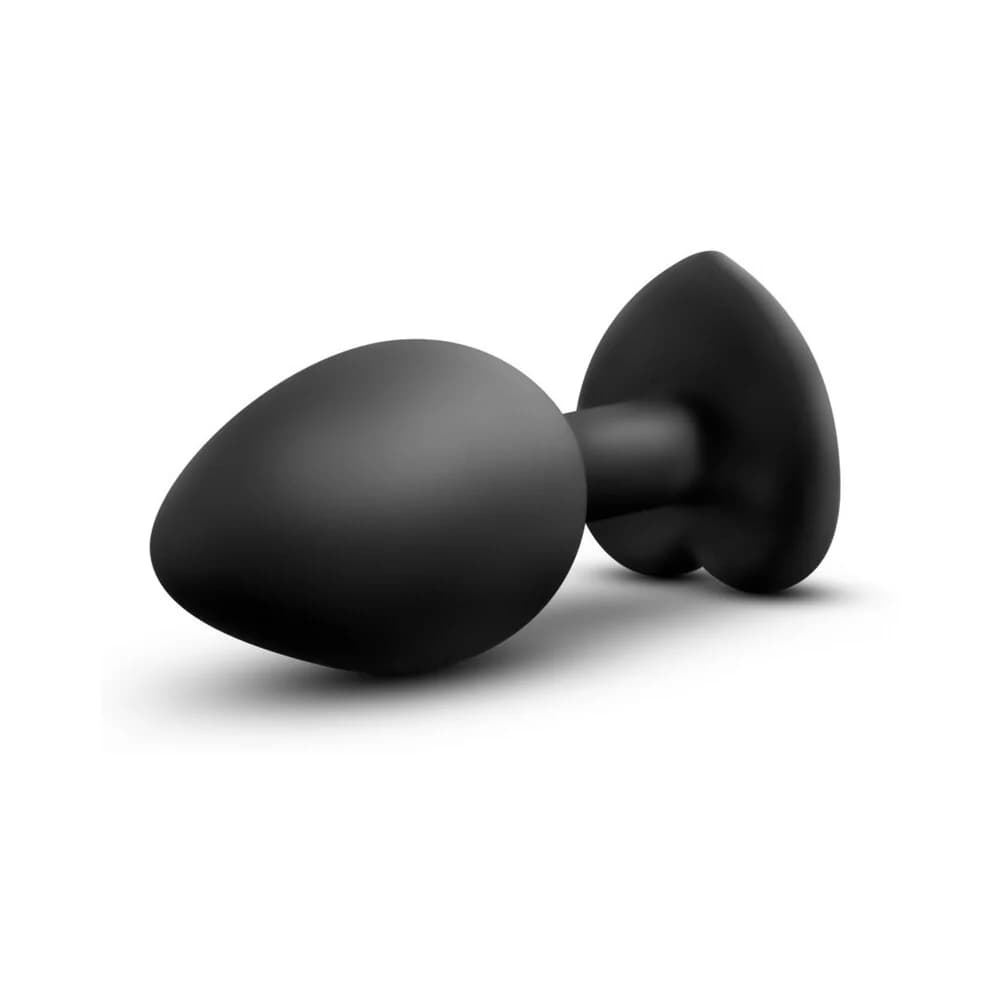 Temptasia Bling Anal Plug with Heart-Shaped Gem Base Small Black thumbnail