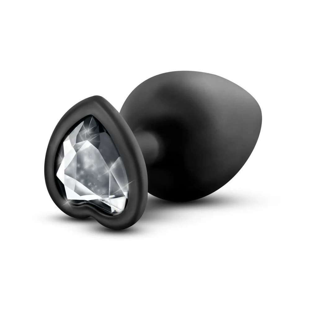 Temptasia Bling Anal Plug with Heart-Shaped Gem Base Large Black thumbnail