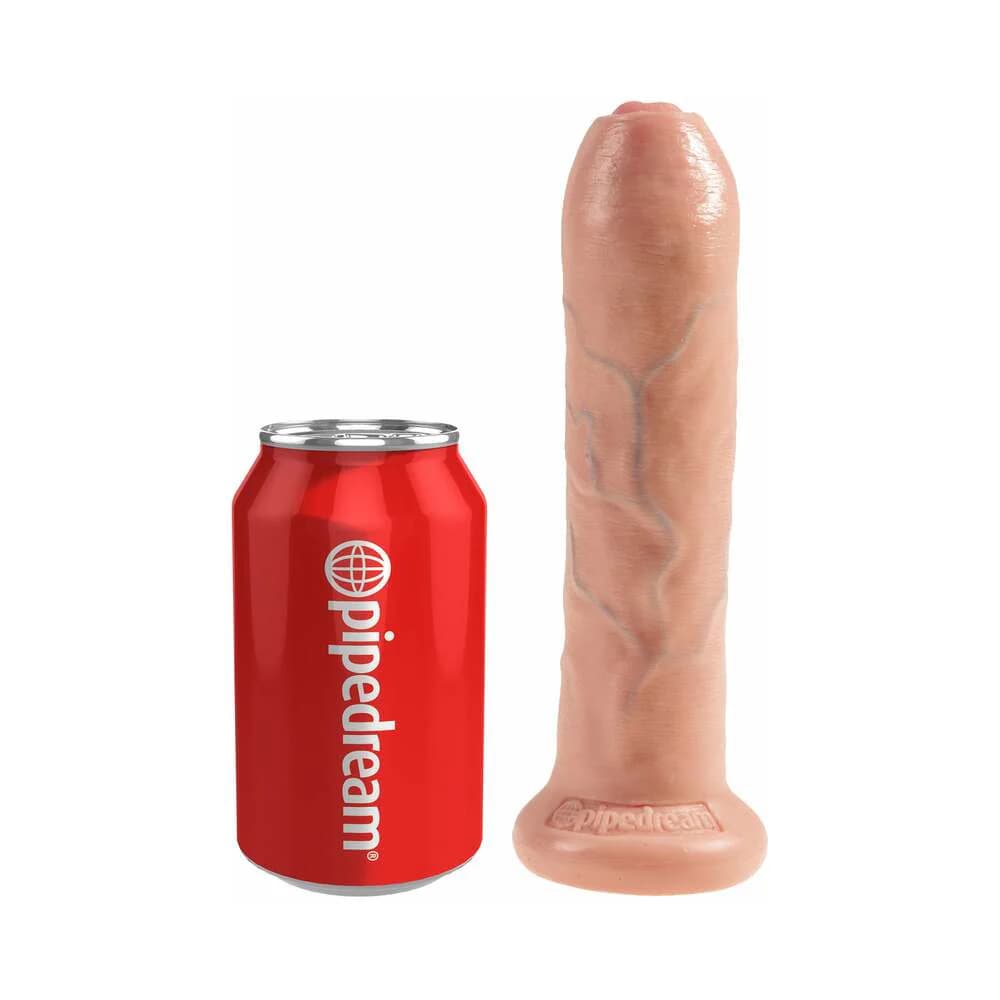 King Cock 7 in. Uncut Cock Realistic Dildo With Moveable Foreskin & Suction Cup Beige thumbnail