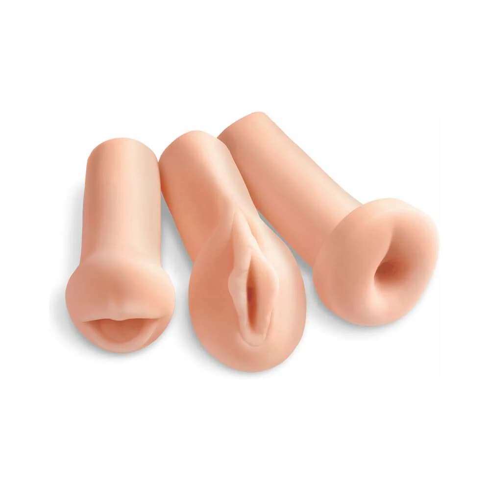 PDX All 3 Holes 3-Piece Stroker Set Beige thumbnail