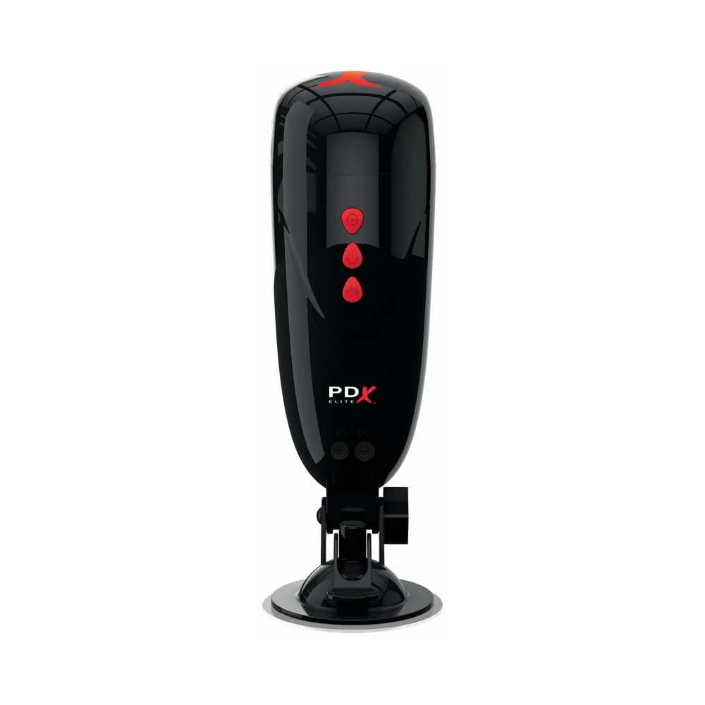 PDX Elite Dirty Talk Rechargeable Vibrating Starter Stroker With Hands-Free Suction Cup Beige/Black thumbnail