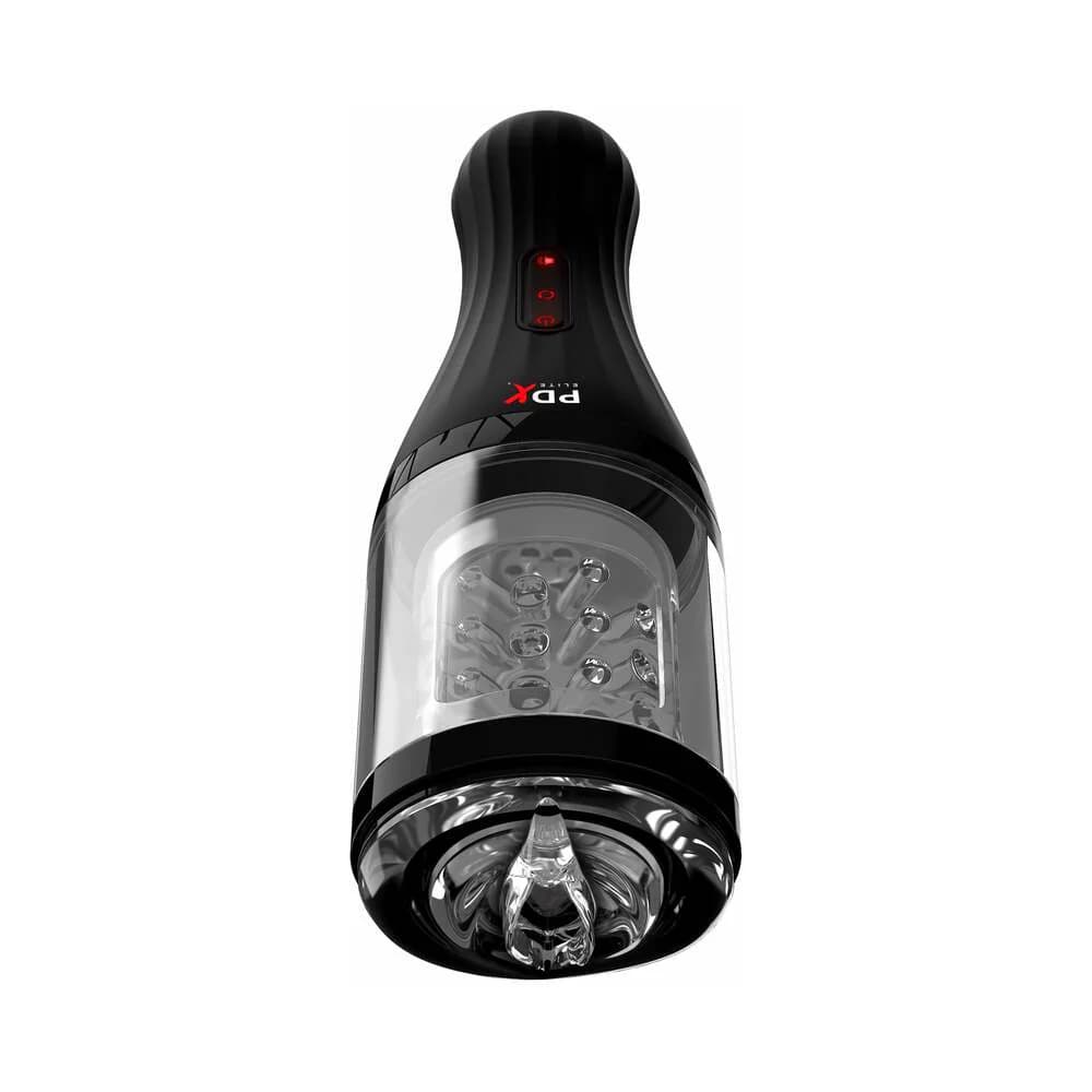 PDX Elite Talk Dirty Rotobator Rechargeable Rotating Masturbator Clear/Black thumbnail