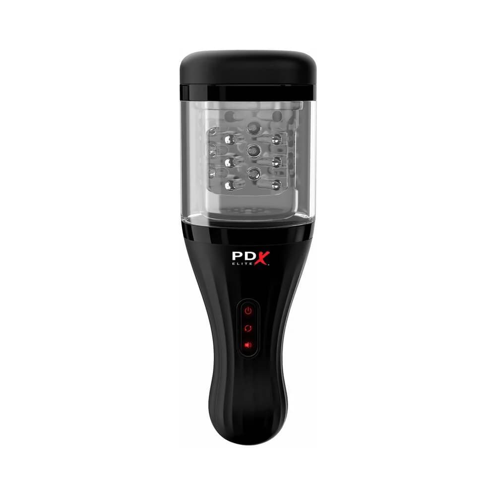 PDX Elite Talk Dirty Rotobator Rechargeable Rotating Masturbator Clear/Black thumbnail