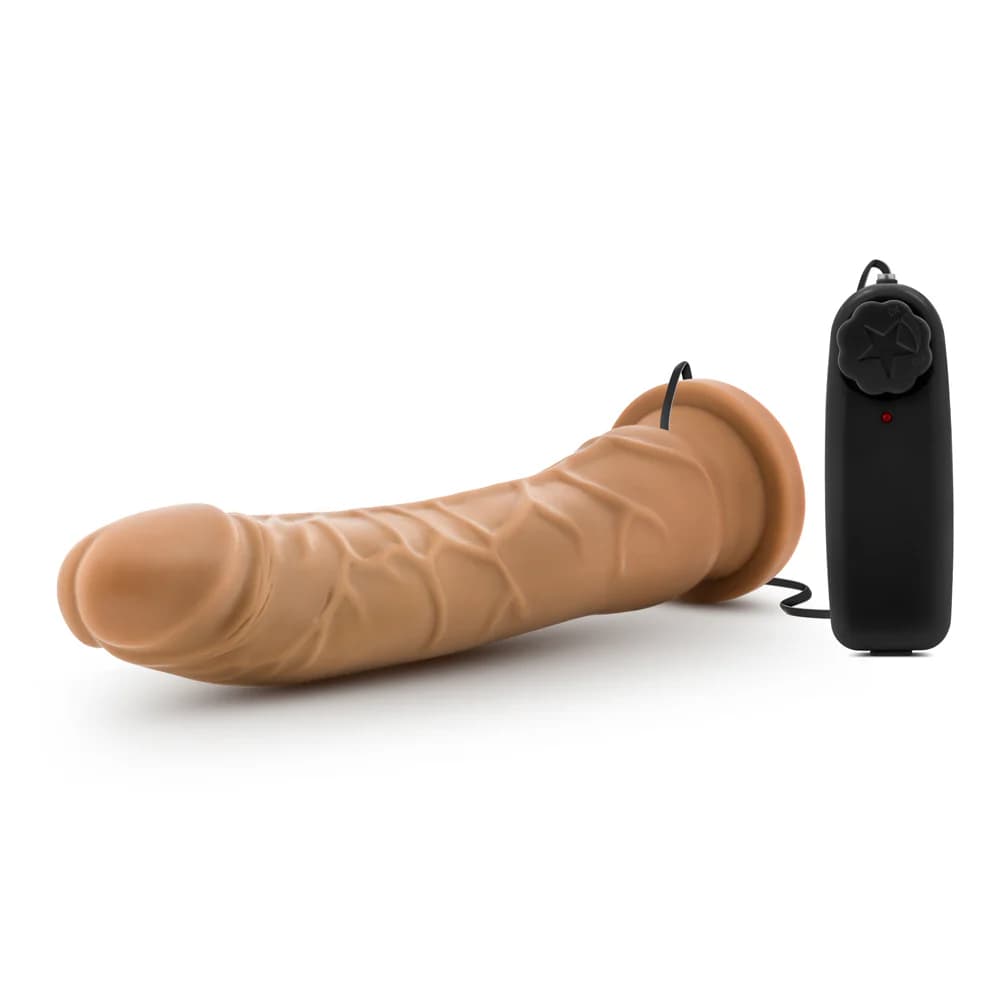 Dr. Skin 8.5 in. Vibrating Realistic Cock with Suction Cup Tan thumbnail