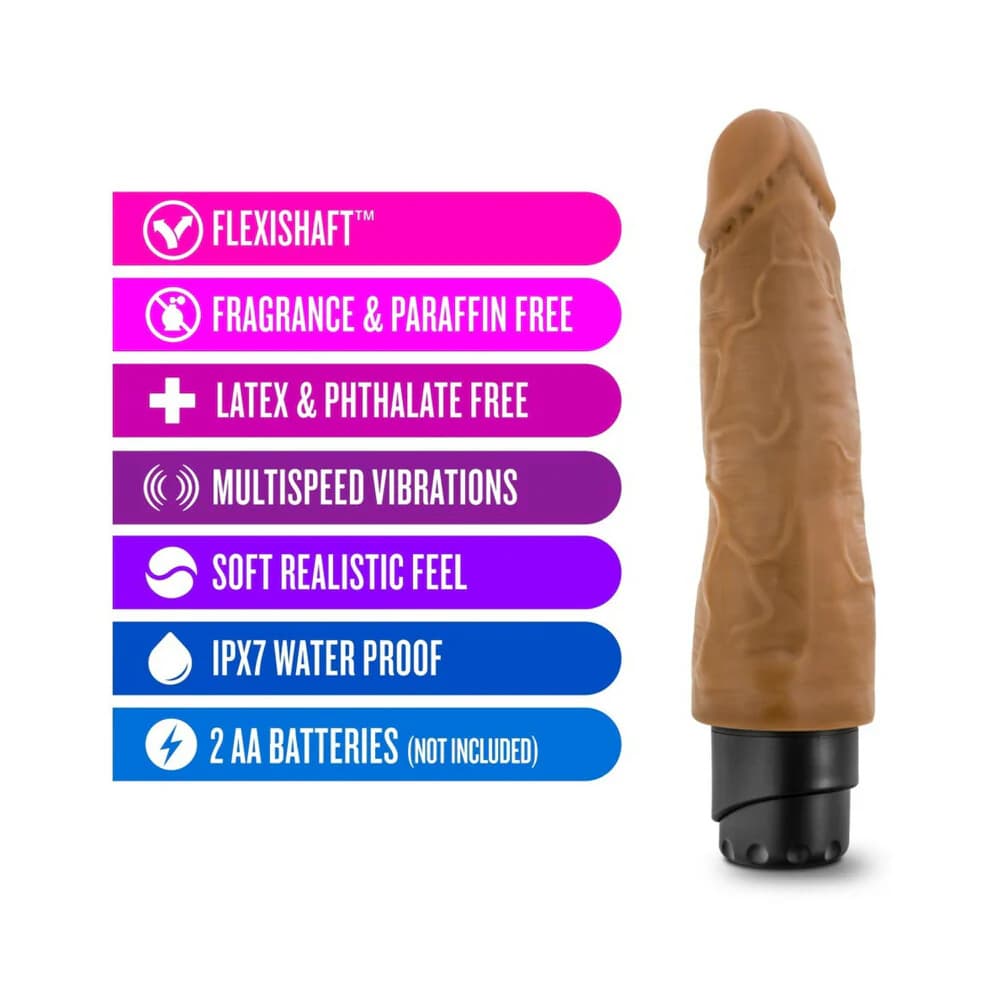Dr. Skin Cock Vibe 14 Realistic 8 in. Vibrating Dildo Tan thumbnail