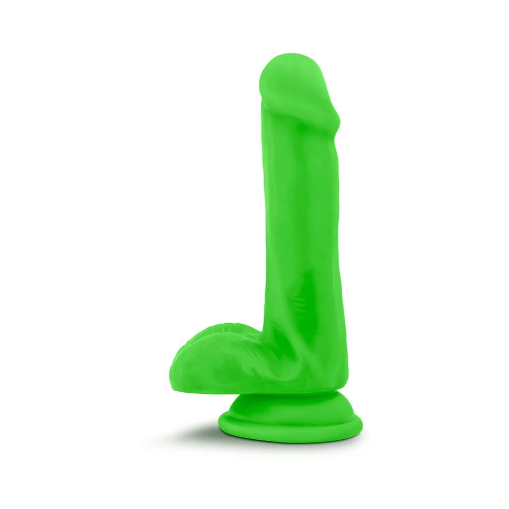 Neo 6 in. Dual Density Dildo with Balls Neon Green thumbnail