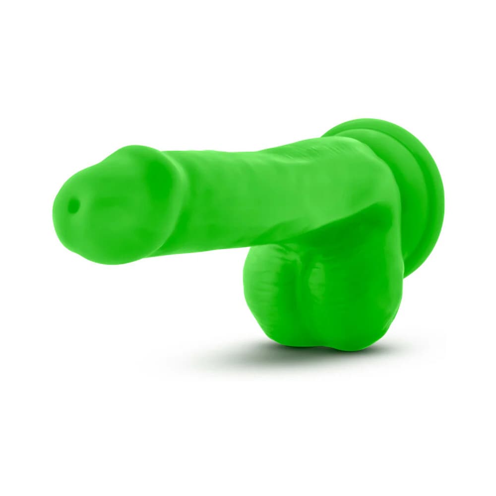 Neo 6 in. Dual Density Dildo with Balls Neon Green thumbnail