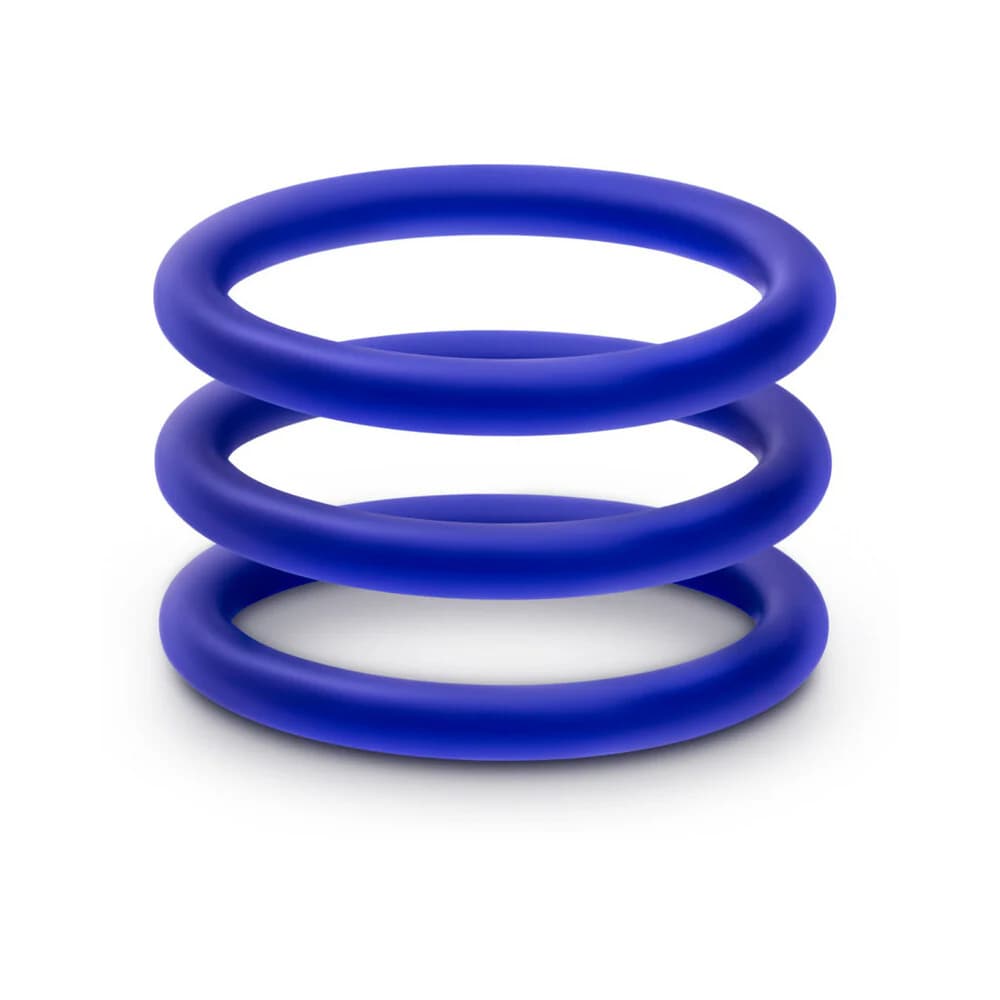 Performance VS1 Pure Premium Silicone Cockrings 3-Pack Medium Indigo thumbnail