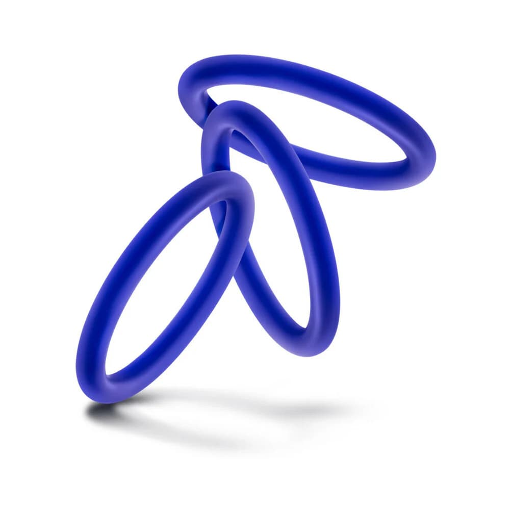Performance VS1 Pure Premium Silicone Cockrings 3-Pack Medium Indigo thumbnail