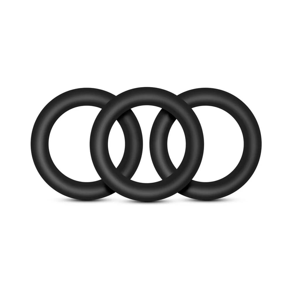 Performance VS2 Pure Premium Silicone Cockrings 3-Pack Small Black thumbnail