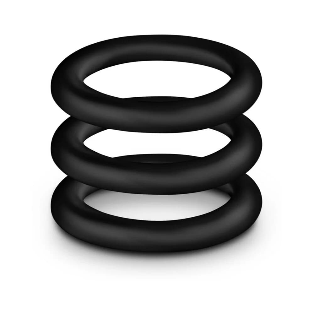 Performance VS2 Pure Premium Silicone Cockrings 3-Pack Small Black thumbnail