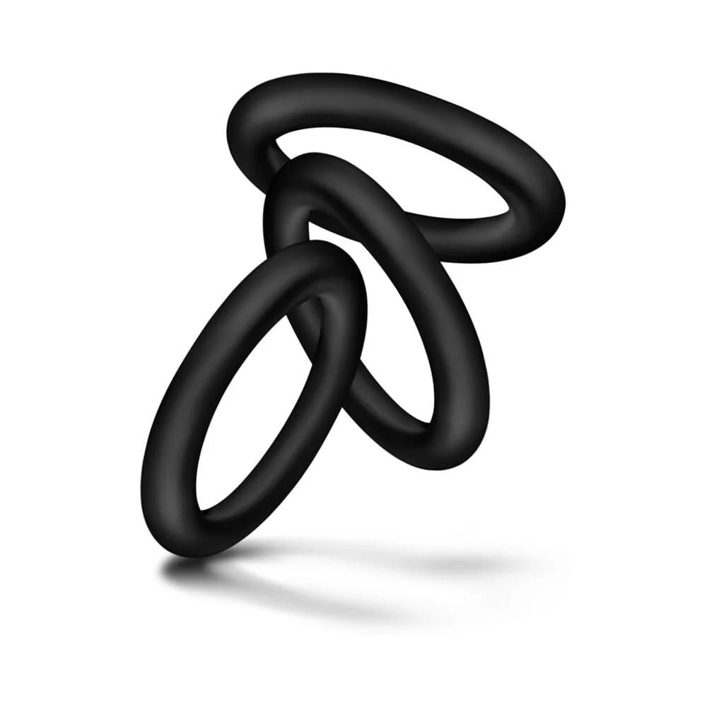 Performance VS2 Pure Premium Silicone Cockrings 3-Pack Small Black thumbnail