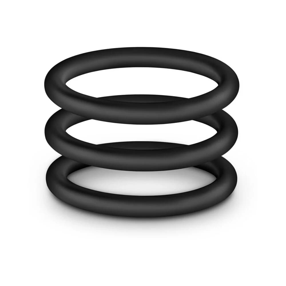 Performance VS3 Pure Premium Silicone Cockrings 3-Pack Large Black thumbnail
