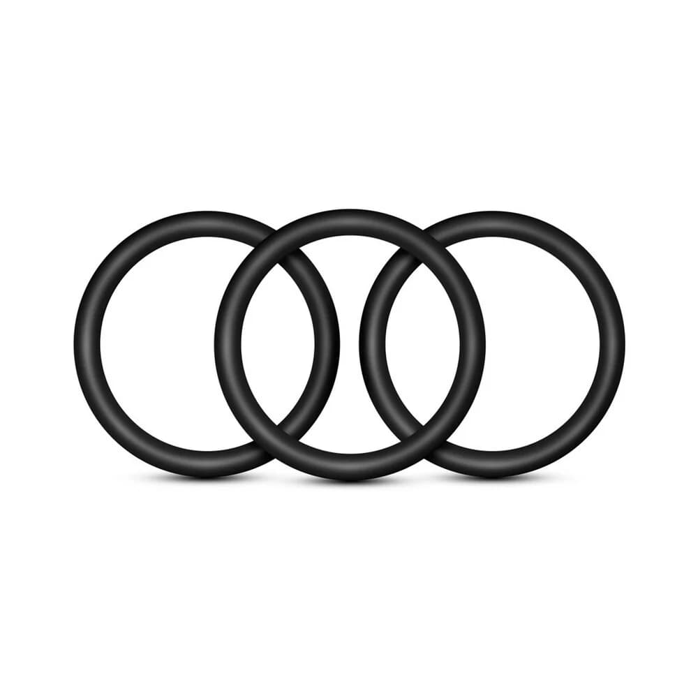 Performance VS3 Pure Premium Silicone Cockrings 3-Pack Large Black thumbnail