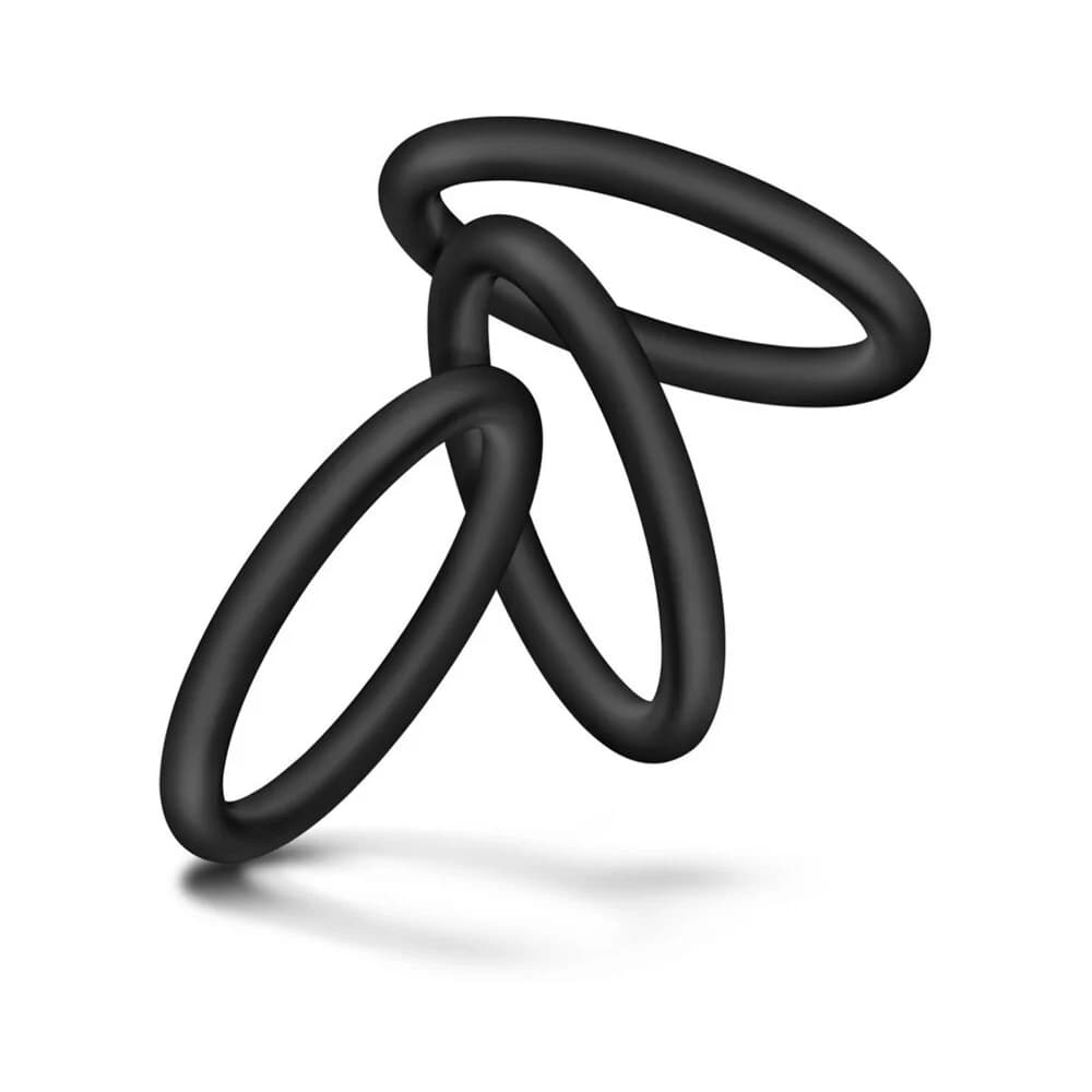Performance VS3 Pure Premium Silicone Cockrings 3-Pack Large Black thumbnail