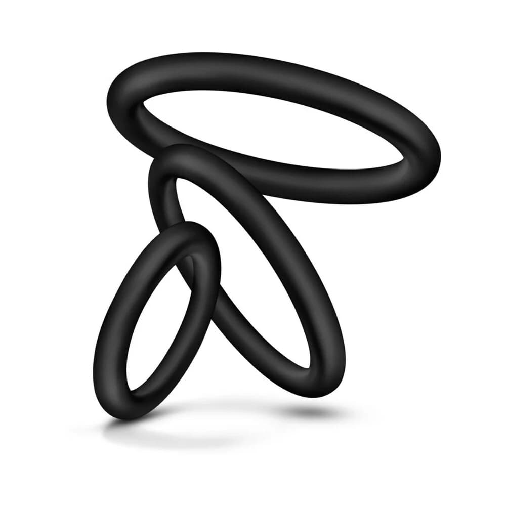 Performance VS4 Pure Premium Silicone Cockrings 3-Pack Set Black thumbnail