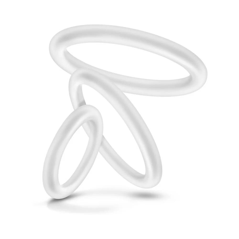 Performance VS4 Pure Premium Silicone Cockrings 3-Pack Set White thumbnail