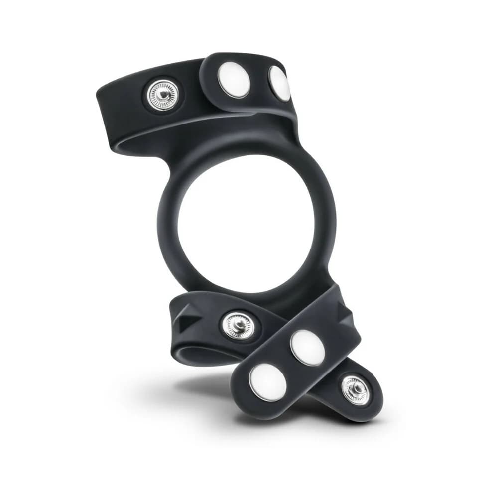 Performance VS8 Silicone Double Cock & Ball Strap Black thumbnail