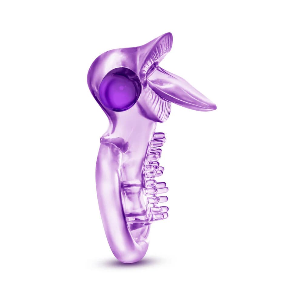 Play with Me Lick It Vibrating Double Strap Cockring Purple thumbnail