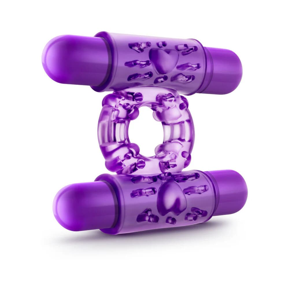 Play with Me Double Play Dual Vibrating Cockring Purple thumbnail