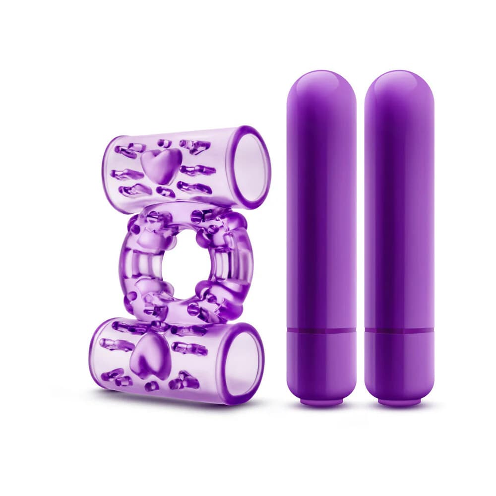 Play with Me Double Play Dual Vibrating Cockring Purple thumbnail