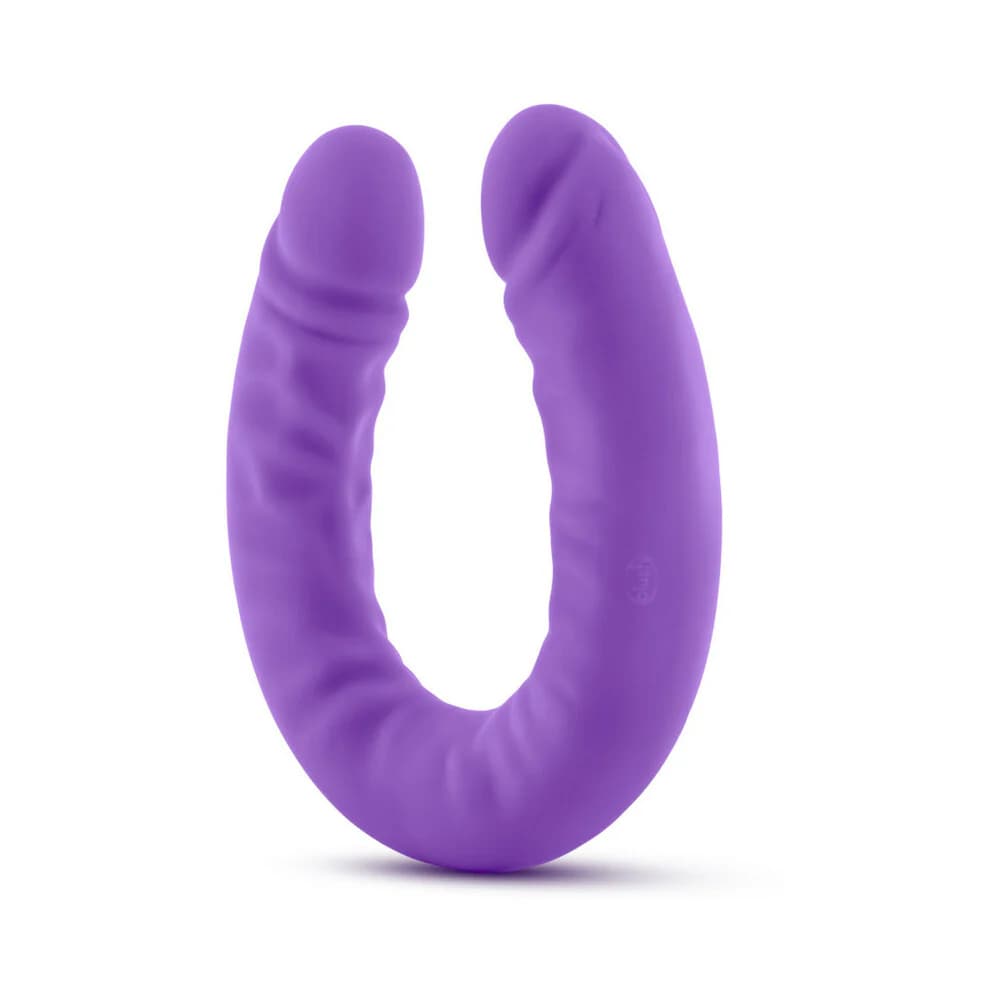 Ruse Realistic 18 in. Silicone Slim Double Dong Dual Ended Dildo Purple thumbnail