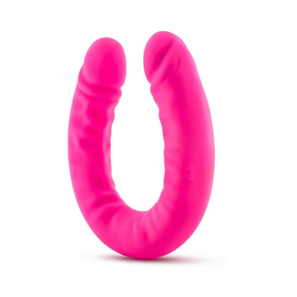 Ruse Realistic 18 in. Silicone Slim Double Dong Dual Ended Dildo Hot Pink thumbnail