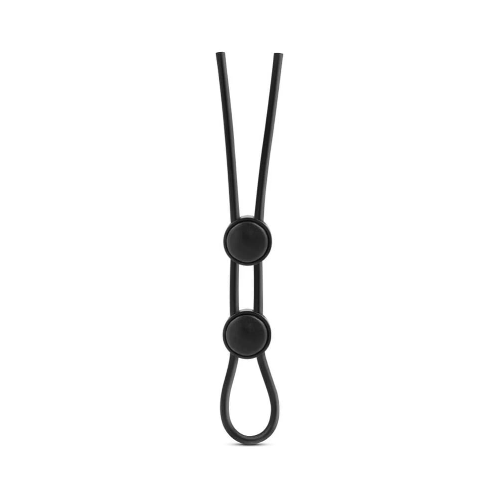 Stay Hard Silicone Double Loop Lasso/Bolo Cockring Black thumbnail