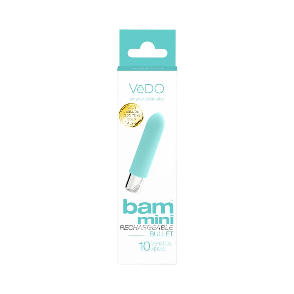 VeDO Bam Mini Rechargeable Bullet Vibe - Tease Me Turquoise thumbnail