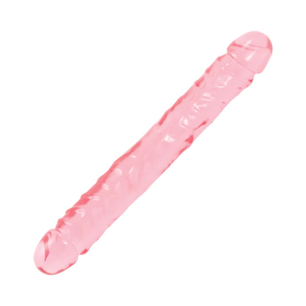 Crystal Jellies - Double Dong Jr. Pink 12in thumbnail