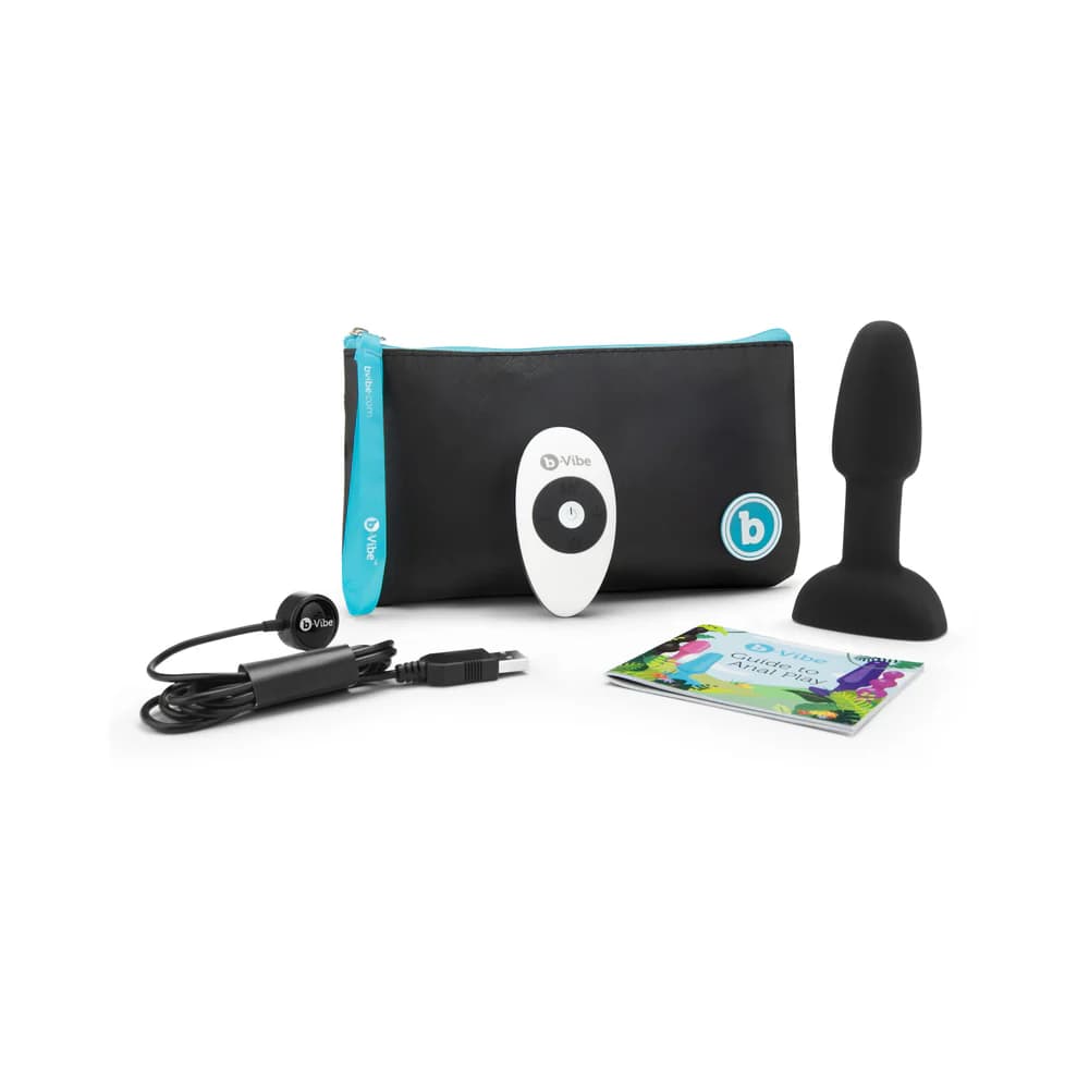 b-Vibe Rimming Petite Rotating and Vibrating Remote Control Plug Black thumbnail