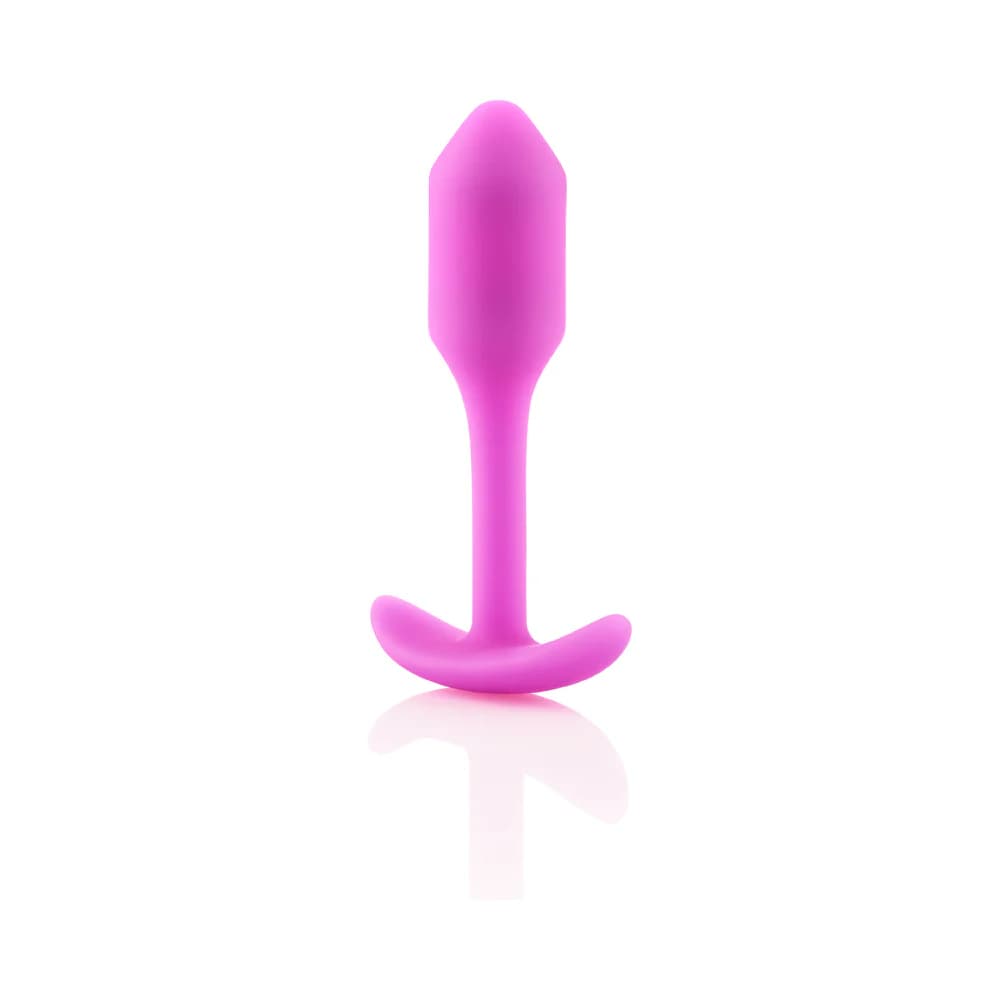 b-Vibe Snug Plug 1 Weighted Silicone Anal Plug Fuchsia thumbnail